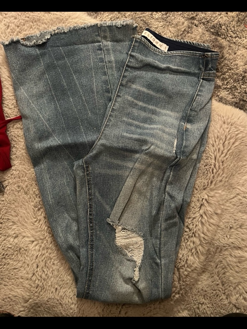 Denim Distressed Women’s Jeans - Light Blue